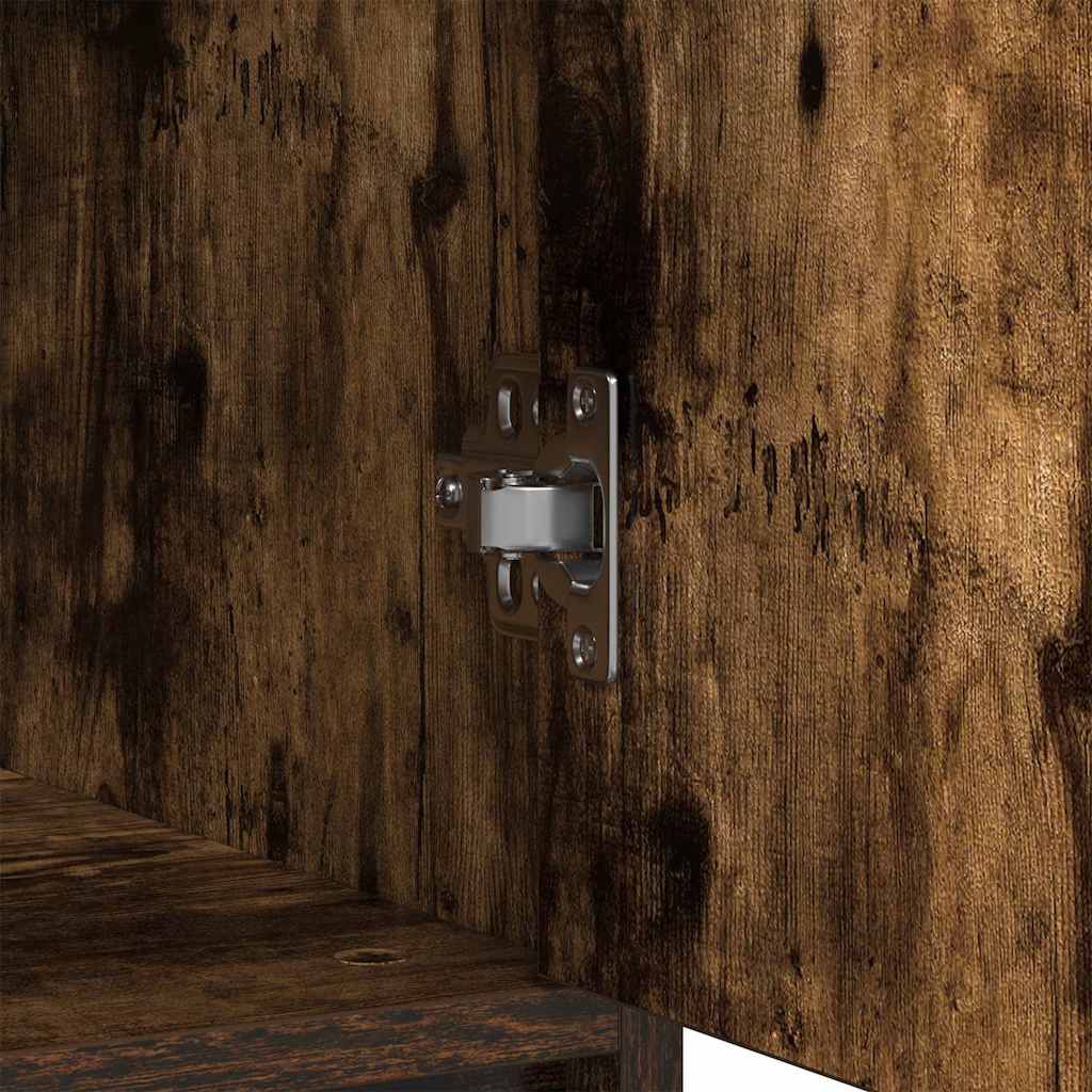 Sideboard with Drawer Smoked Oak 80x34x76 cm Engineered Wood